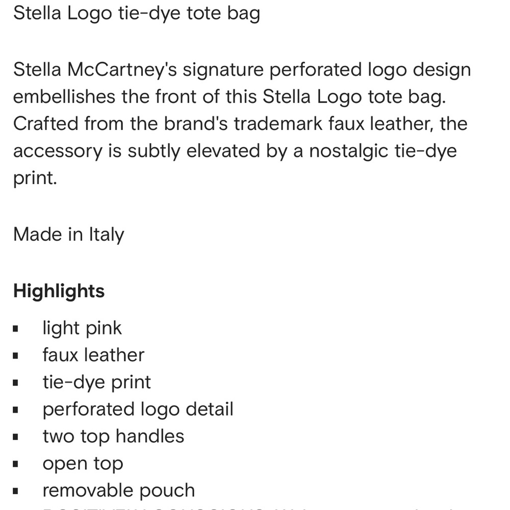 Stella McCartney Tie Dye Logo Tote Bag- Pink - Picture 13 of 14
